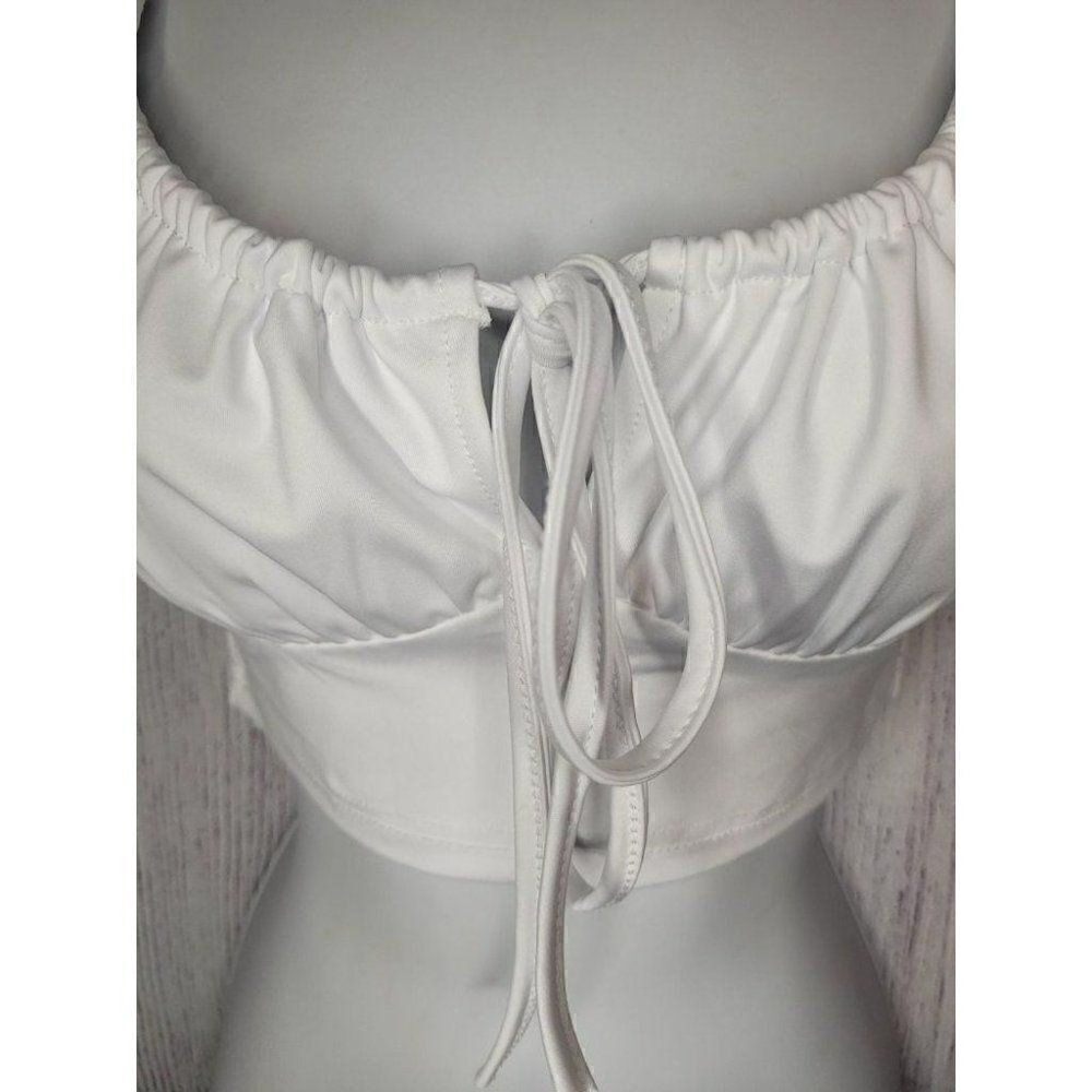Women's Drawstring Crop Top Small - Picture 2 of 4